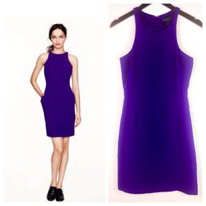 J Crew 2 XS Dress Byzantine Sheath Purple Blue Slvlss Party Wedding Career